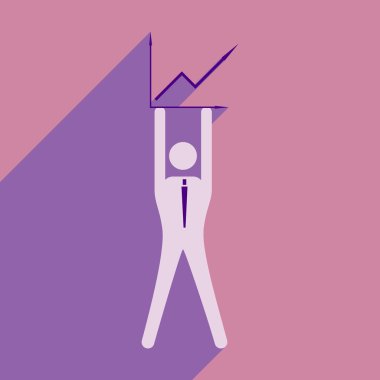 Düz tasarım modern vektör çizim simgesini işadamı ve grafik