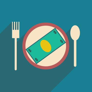 Plaka üzerinde gölge bill ile modern düz simgesi