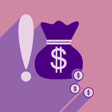 Düz tasarım modern vektör çizim simgesini para çantası Ekonomi