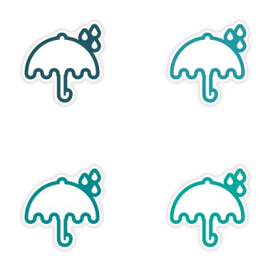 Beyaz arka plan üzerinde çıkartmalar İngiliz şemsiye set