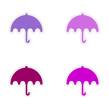 derleme gerçekçi etiket tasarım üzerinde kağıt şemsiye