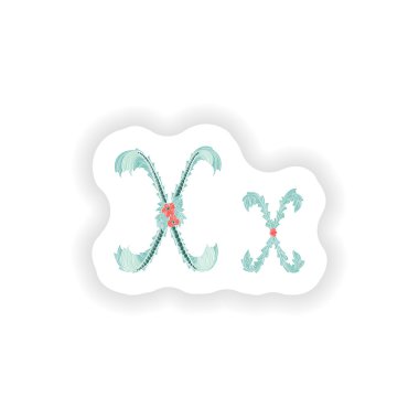 Striker soyut harf X logo simge mavi tropikal tarzı