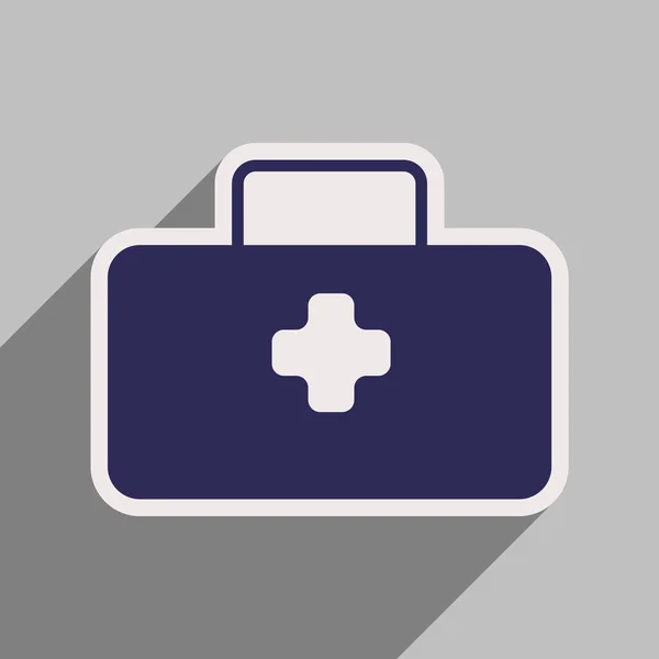 Icône de valise médicale en style plat — Image vectorielle