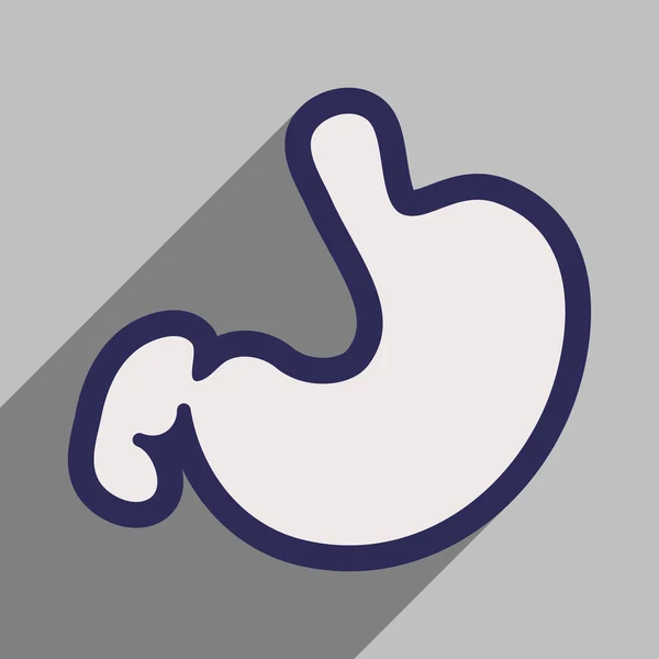 Icono del estómago humano en estilo plano — Vector de stock