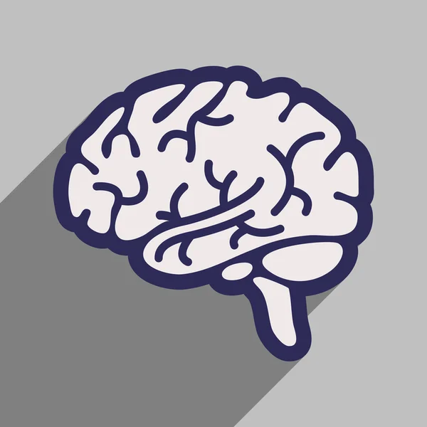 Icono del cerebro humano en estilo plano — Archivo Imágenes Vectoriales