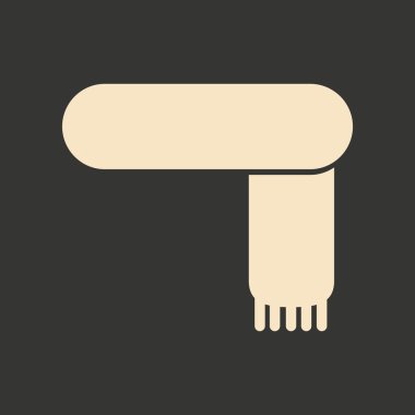 Düz siyah ve beyaz mobil uygulama eşarp