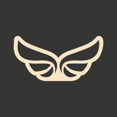 Siyah ve beyaz mobil uygulama dairede Kartal kanatları