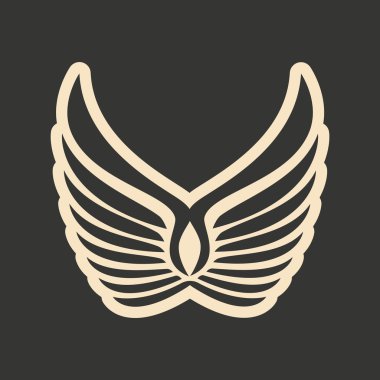 Düz siyah ve beyaz mobil uygulama Kartal kanatları