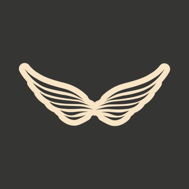 Siyah ve beyaz mobil uygulama dairede Kartal kanatları