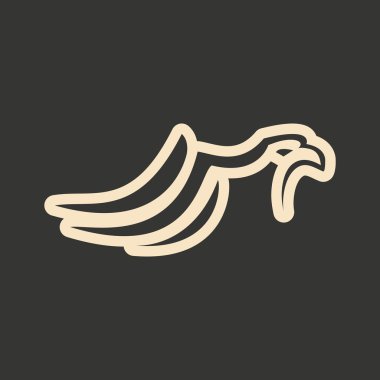 Düz siyah ve beyaz mobil uygulama kartal siluet