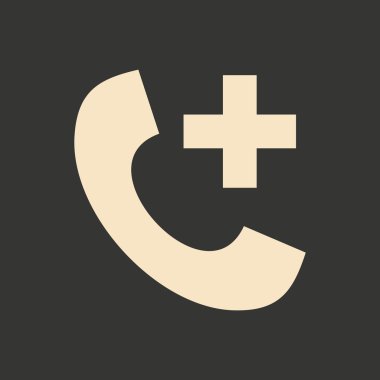 Düz siyah ve beyaz mobil uygulama içinde acil yardım hattı