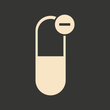 Düz siyah ve beyaz mobil uygulama tıbbi hap