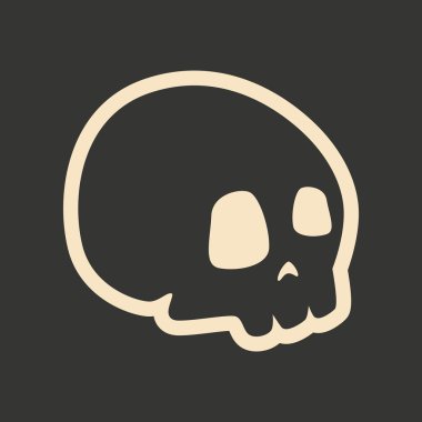 Düz siyah ve beyaz mobil uygulama kafatasında