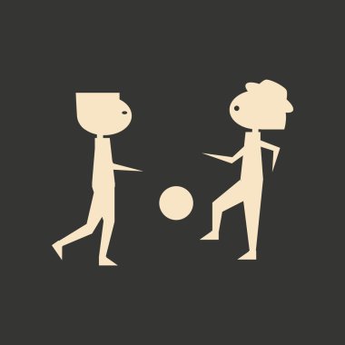 Düz siyah ve beyaz mobil uygulama arkadaşlar futbol