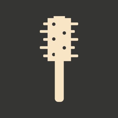 Düz siyah ve beyaz mobil uygulama saç fırçası