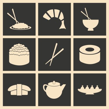 Düz gölge kavramı ve mobil uygulama Japon mutfağı ile