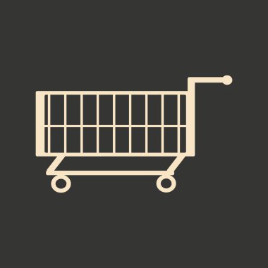 Düz siyah ve beyaz mobil uygulama alışveriş arabaları