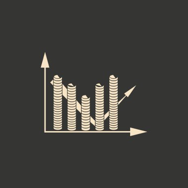 Düz siyah ve beyaz nakit grafikte