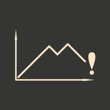 Düz siyah ve beyaz düşen grafikte