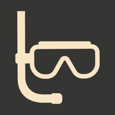 Maske dalış düz siyah ve beyaz mobil uygulama