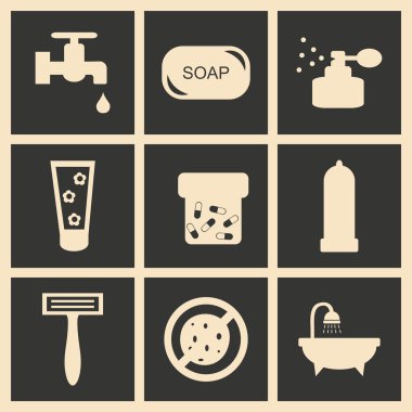 Düz siyah ve beyaz konsept mobil uygulama kişisel bakım içinde