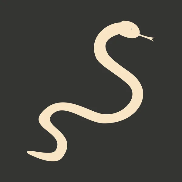 Плоский чорно-білий мобільний додаток змія — стоковий вектор