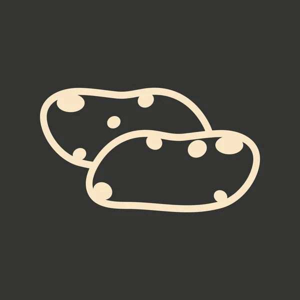 Plano en blanco y negro aplicación móvil patatas — Archivo Imágenes Vectoriales