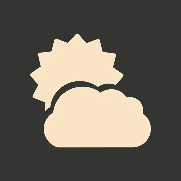 黒と白のモバイル アプリケーション太陽雲でフラット — ストックベクタ