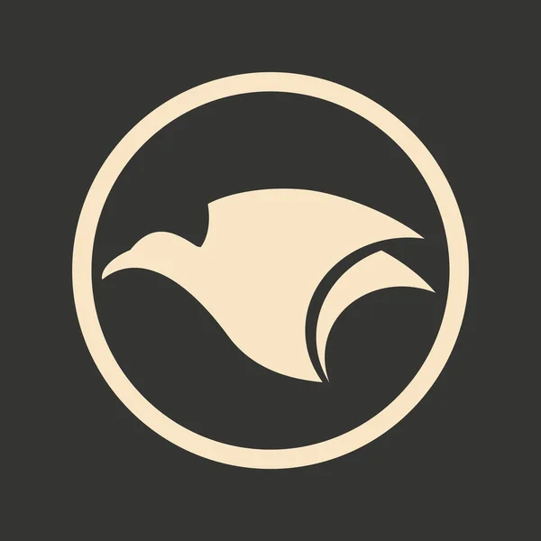 Logo águila de aplicación móvil plana en blanco y negro — Archivo Imágenes Vectoriales