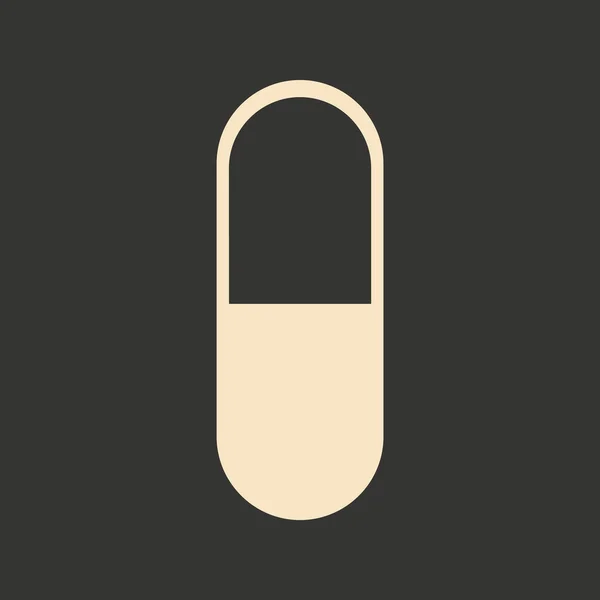 Διαμέρισμα στο μαύρο και άσπρο κινητή εφαρμογή ιατρική χάπια — Διανυσματικό Αρχείο