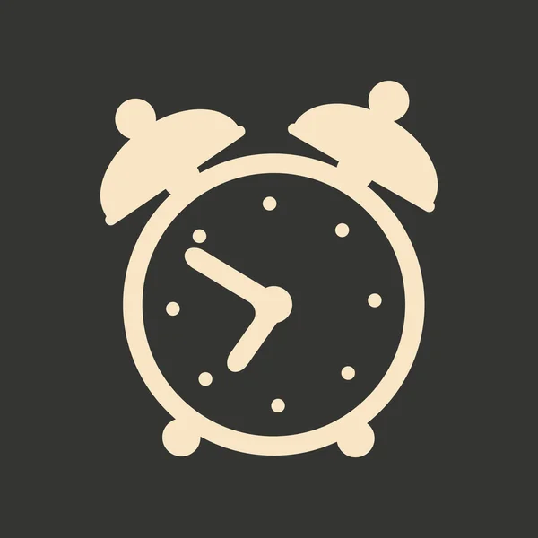 Piso en blanco y negro aplicación móvil reloj despertador — Vector de stock