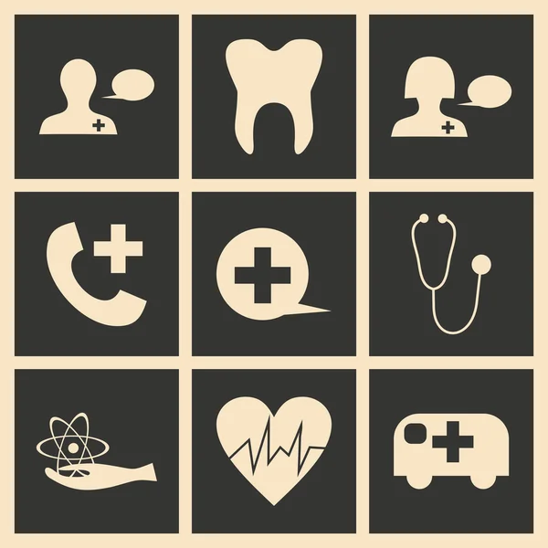 Platta med skugga koncept och mobil applikation medicinska logotyp — Stock vektor