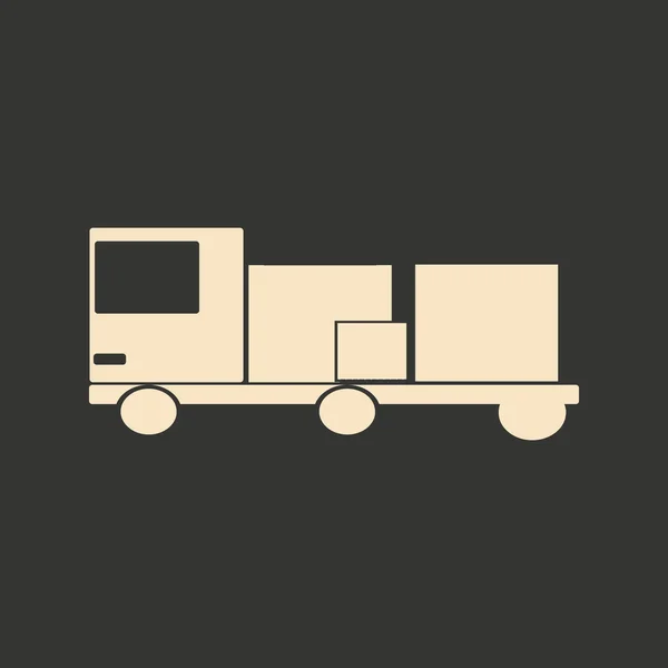 Lägenhet i svart och vitt mobilprogrammet lastbil — Stock vektor