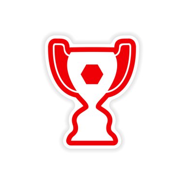 Kağıt etiket Brezilyalı futbol Kupası beyaz arka plan üzerinde