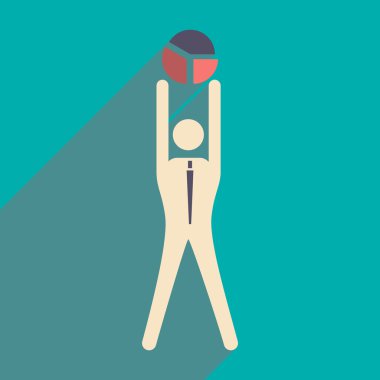 Düz tasarım modern vektör çizim simgesini işadamı ve grafik