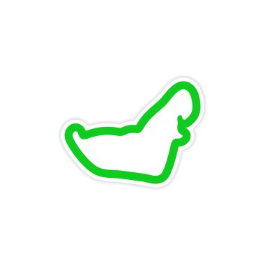 şık kağıt etiket beyaz arka plan üzerinde harita dubai