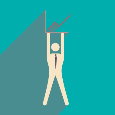 Düz tasarım modern vektör çizim simgesini işadamı ve grafik