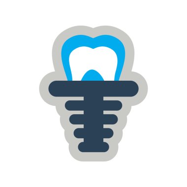 Düz stil içinde yapay diş simgesi