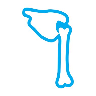 düz beyaz arka plan insan kemik simgesine