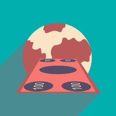 Düz tasarım modern vektör çizim simgesini para ve dünya