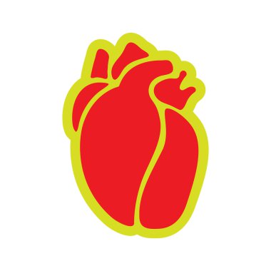 İnsan kalbi düz stilde simgesi