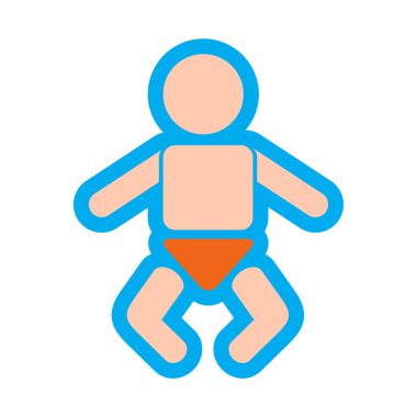 Beyaz arka plan yeni doğan bebek şık düz simgesini