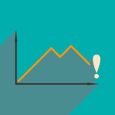 Düz tasarım modern vektör çizim simgesini düşen ekonomi grafik