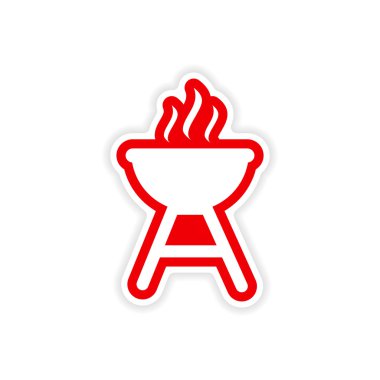 Beyaz arka plan üzerinde kağıt etiket Amerikan Barbekü