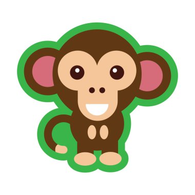 uzun gölge mutlu maymun ile düz simgesi