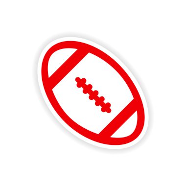 Beyaz arka plan üzerinde kağıt etiket rugby topu