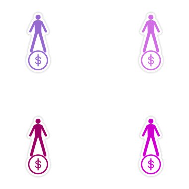 Şık etiket kağıt man sikke üzerinde ayarlayın