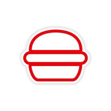 Beyaz arka plan üzerinde kağıt etiket Amerikan burger