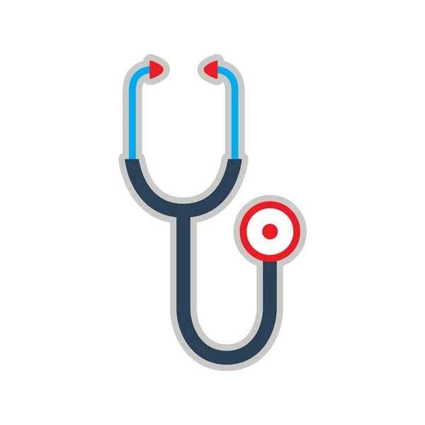 Icono de estetoscopio médico en estilo plano — Vector de stock