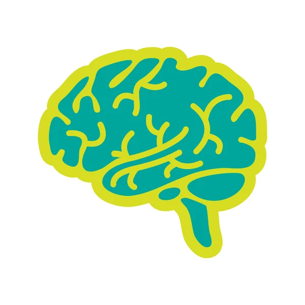 Icono del cerebro humano en estilo plano — Vector de stock